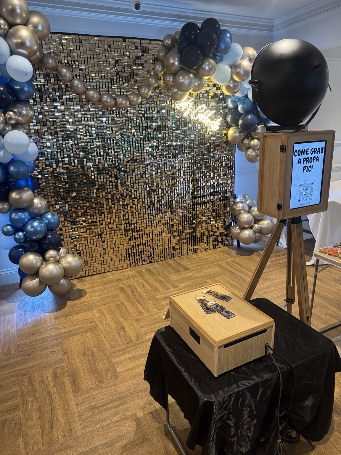 Guests enjoying the Prop A Pic photobooth at Bowcliffe Hall